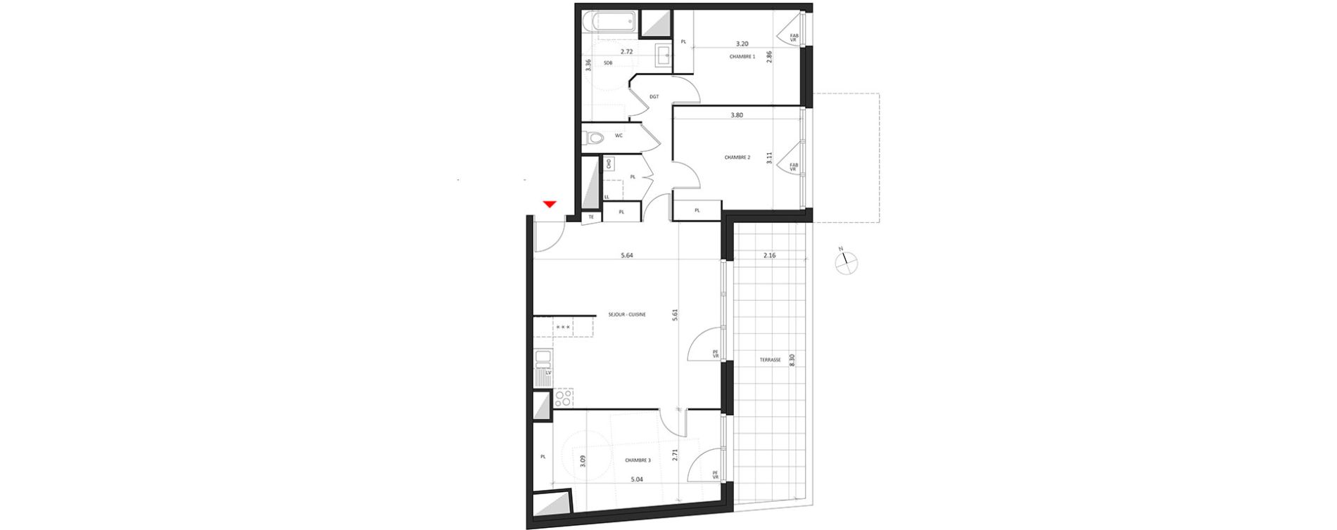Appartement T4 de 83,07 m2 &agrave; Dijon Montchapet