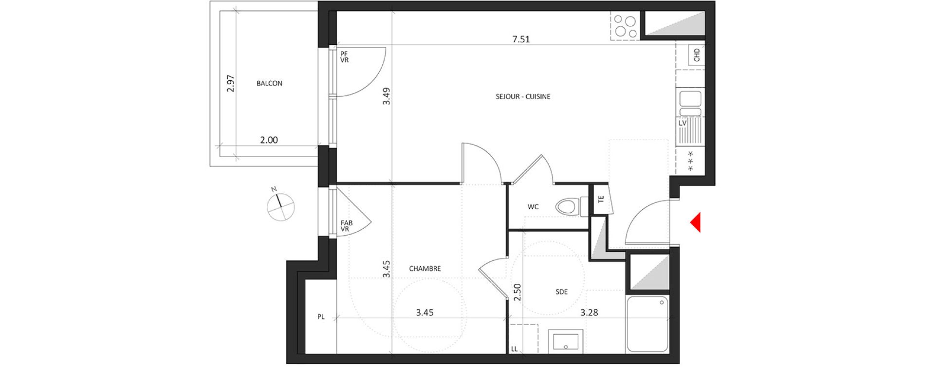 Appartement T2 de 62,00 m2 &agrave; Dijon Montchapet