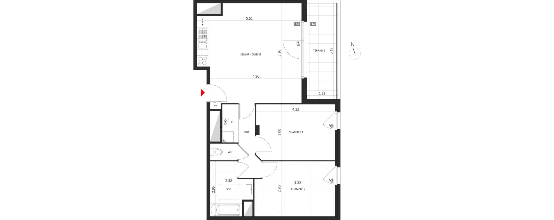 Appartement T3 de 65,09 m2 &agrave; Dijon Montchapet
