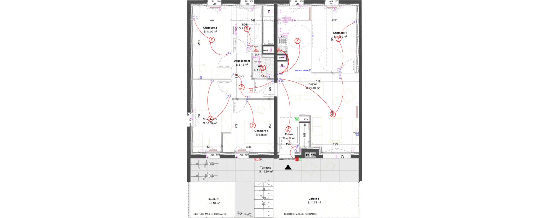 Appartement T5 de 90,54 m2 &agrave; Dijon Poussots