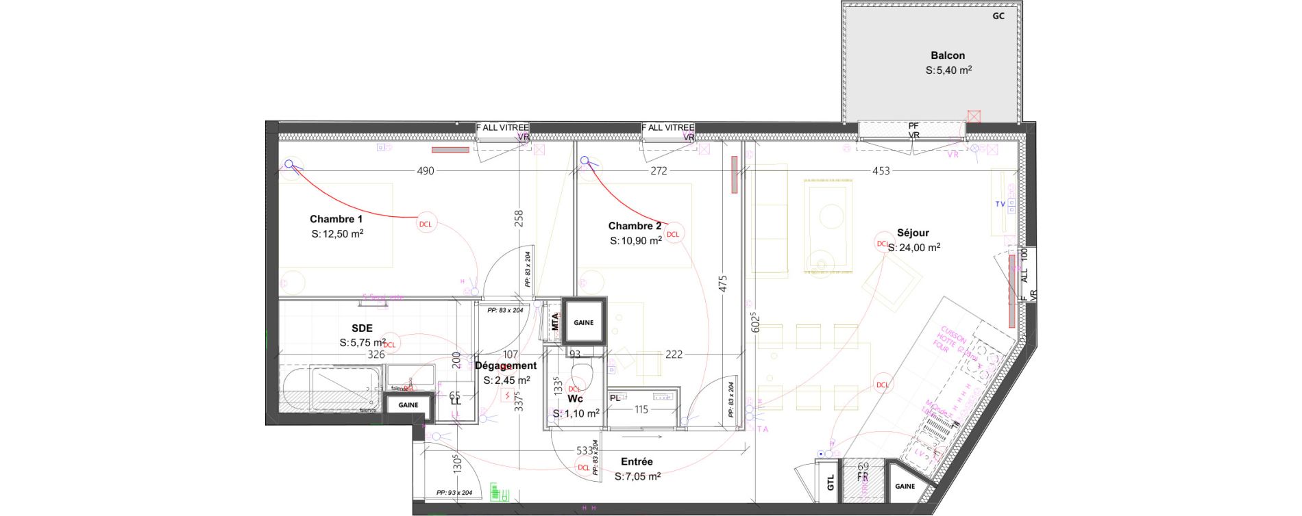 Appartement T3 de 63,75 m2 &agrave; Dijon Poussots