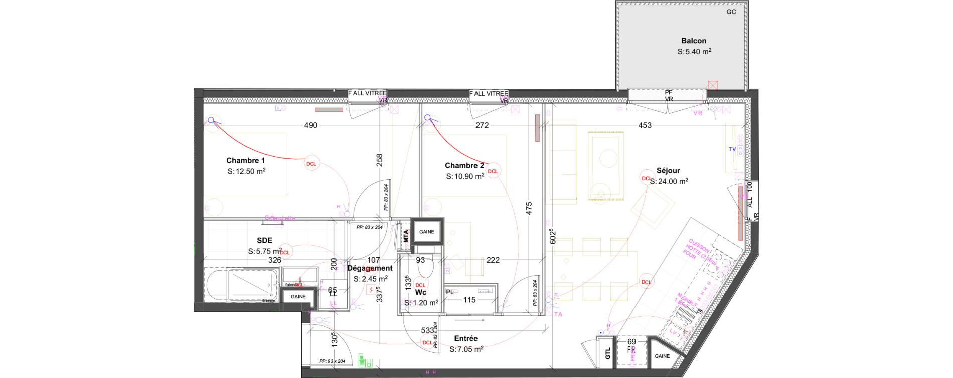 Appartement T3 de 69,65 m2 &agrave; Dijon Poussots