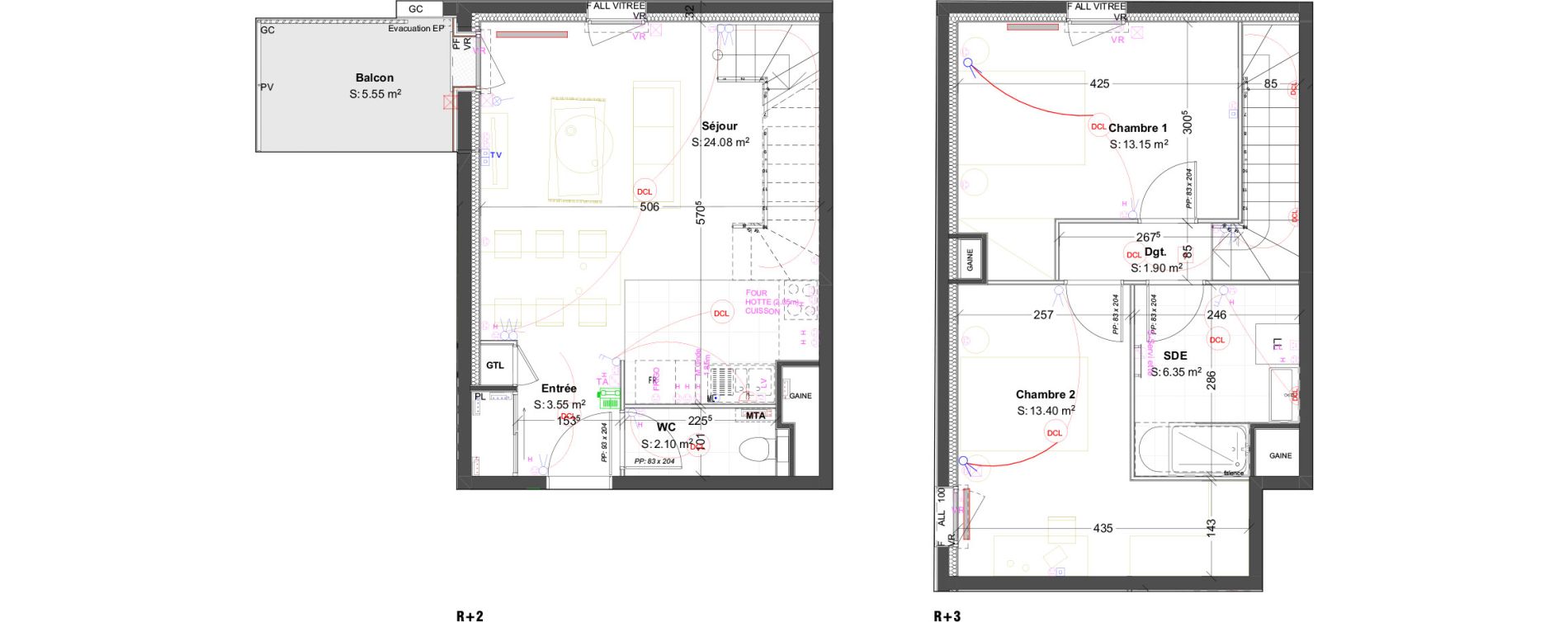 Appartement T3 de 64,53 m2 &agrave; Dijon Poussots