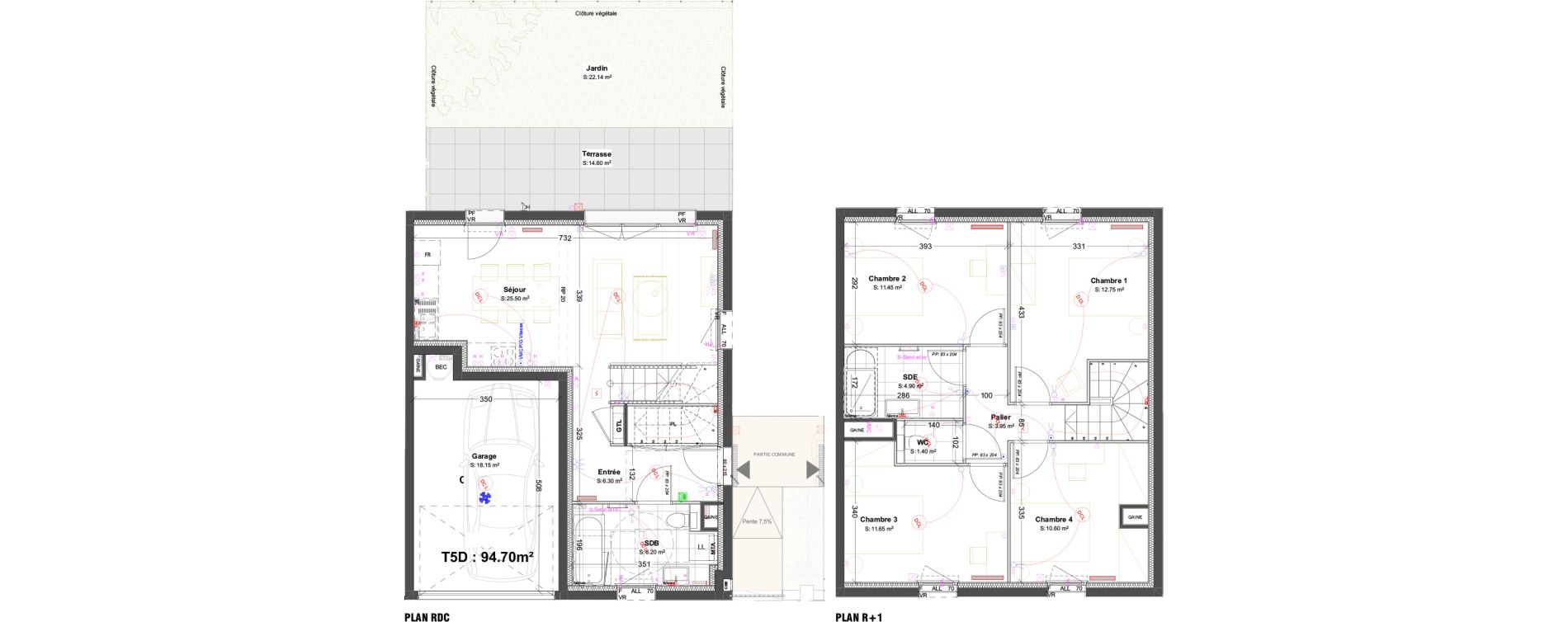 Maison T5 de 94,70 m2 &agrave; Dijon Poussots