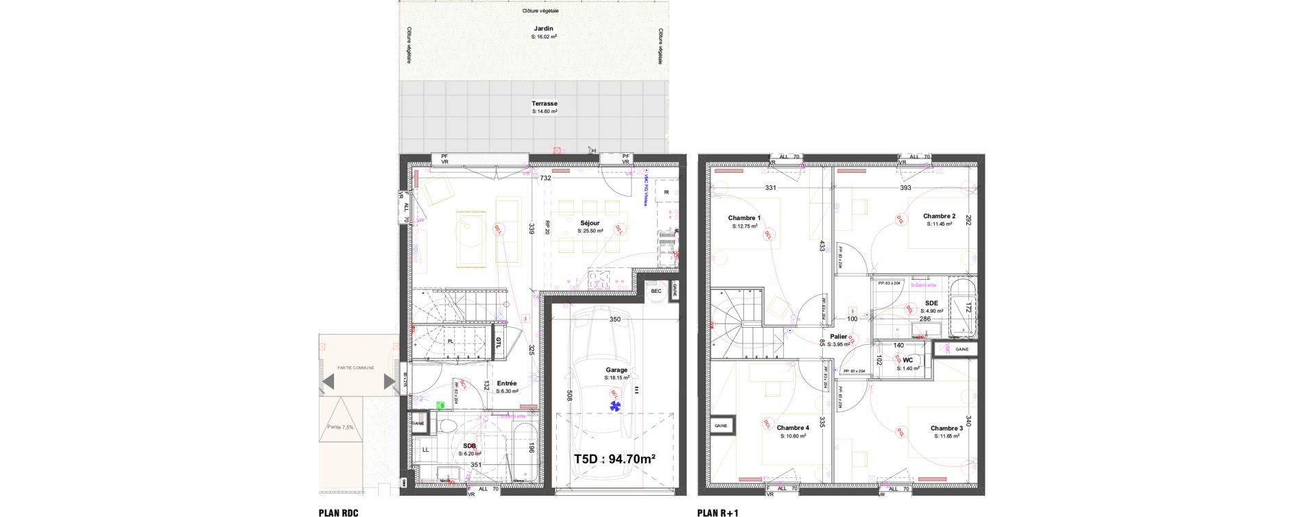 Maison T5 de 94,70 m2 &agrave; Dijon Poussots