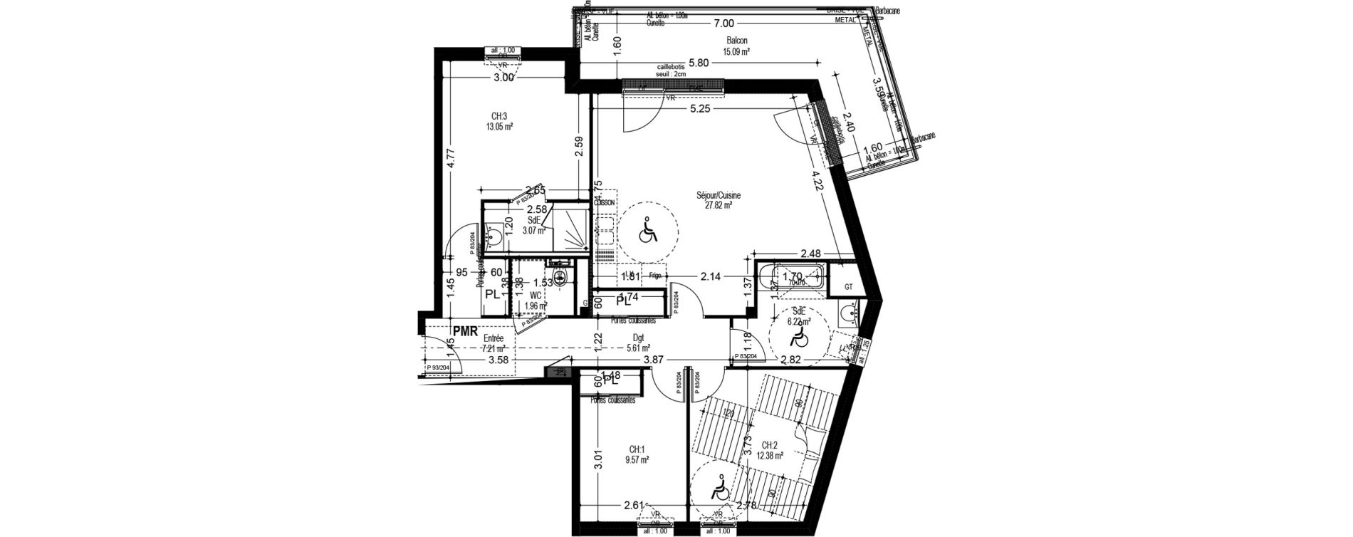 Appartement T4 de 86,89 m2 &agrave; Dijon Voltaire - champmaillot - petites roches