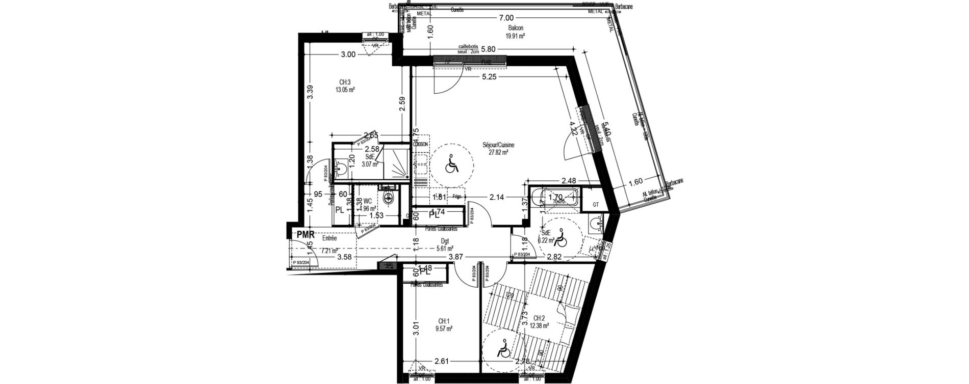 Appartement T4 de 86,89 m2 &agrave; Dijon Voltaire - champmaillot - petites roches