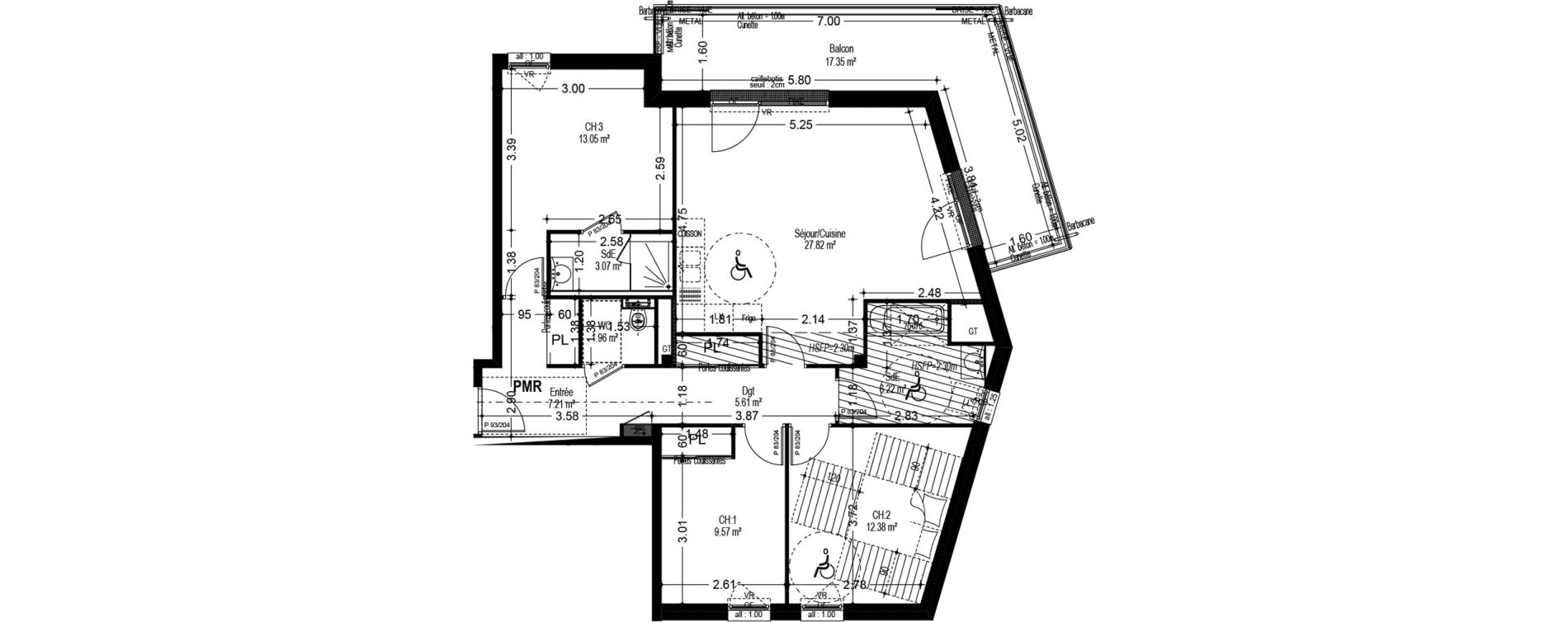 Appartement T4 de 86,89 m2 &agrave; Dijon Voltaire - champmaillot - petites roches