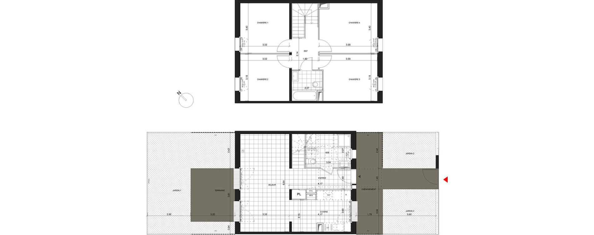Duplex T5 de 100,91 m2 &agrave; Dijon Poussots