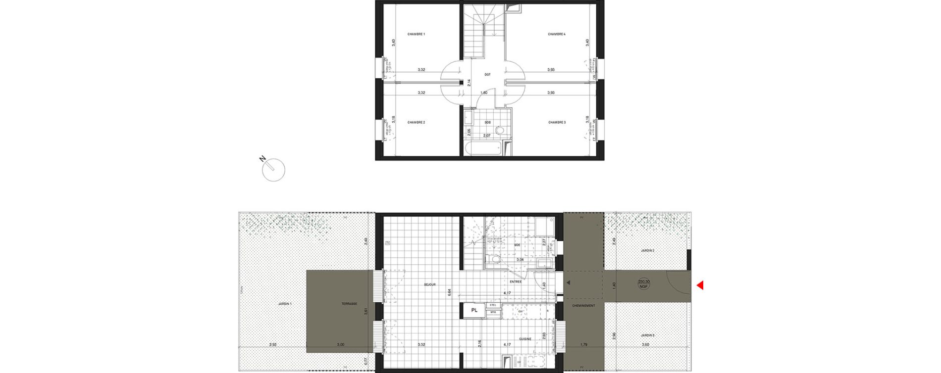 Duplex T5 de 100,91 m2 &agrave; Dijon Poussots