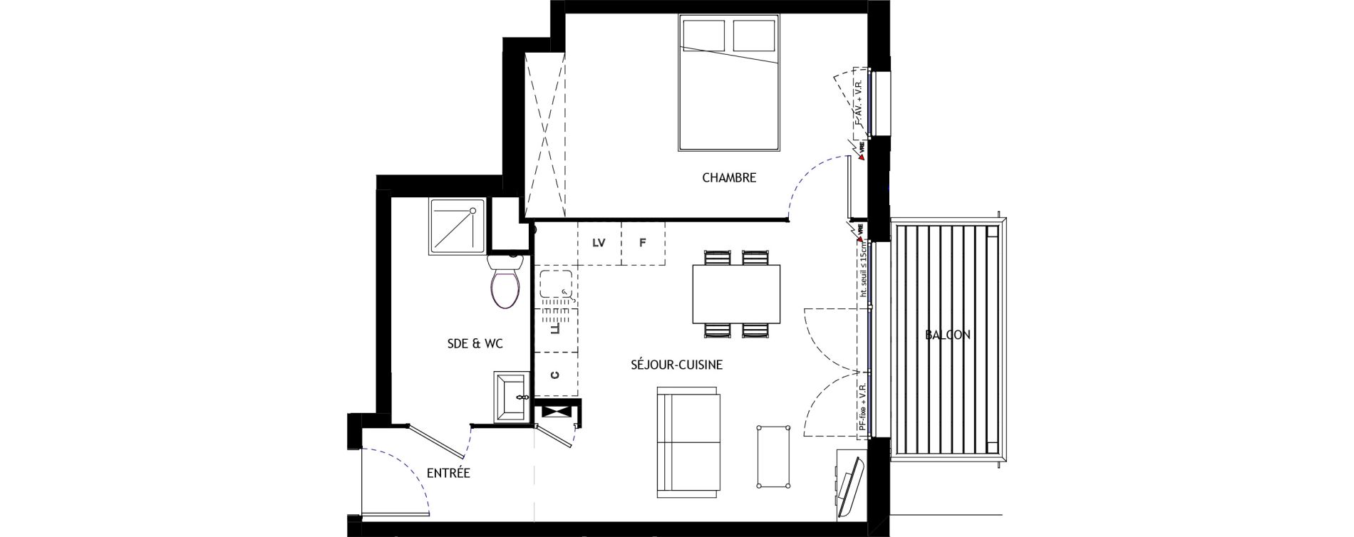 Appartement T2 de 40,00 m2 &agrave; Longvic Centre