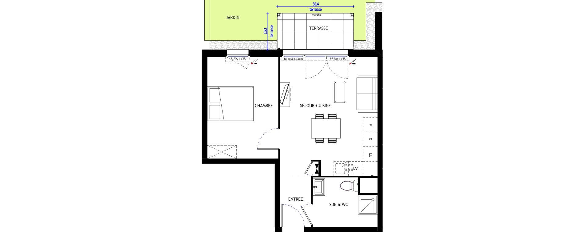 Appartement T2 de 39,20 m2 &agrave; Longvic Centre