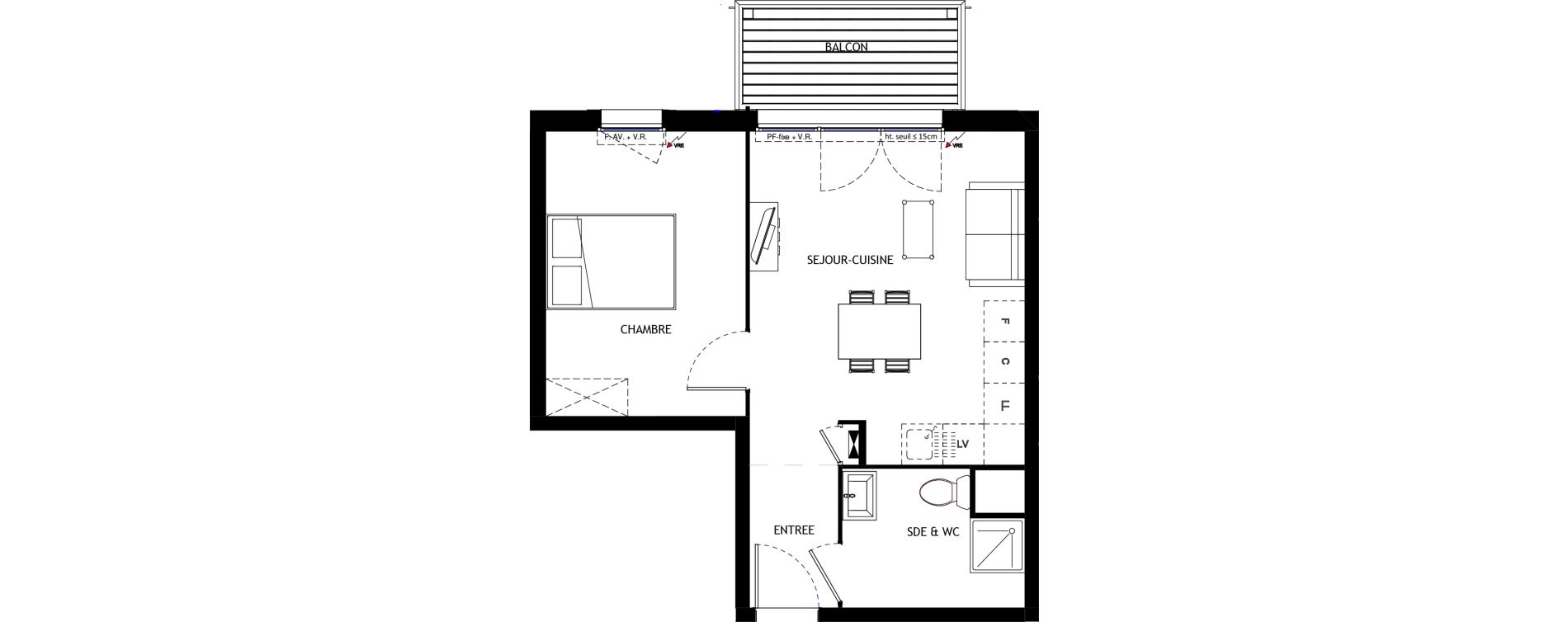 Appartement T2 de 39,20 m2 &agrave; Longvic Centre