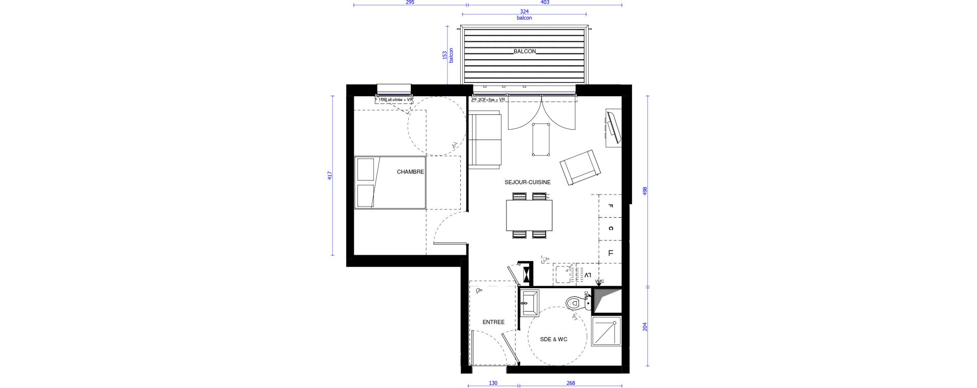 Appartement T2 de 39,70 m2 &agrave; Longvic Centre