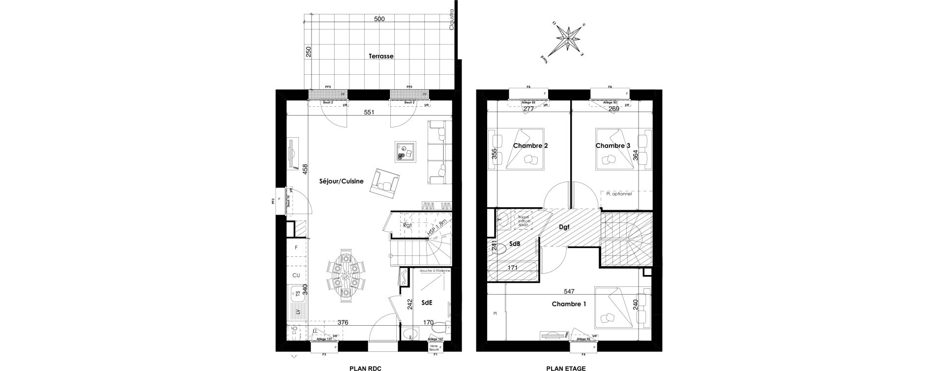 Duplex T4 de 80,50 m2 &agrave; Longvic Les pommerets
