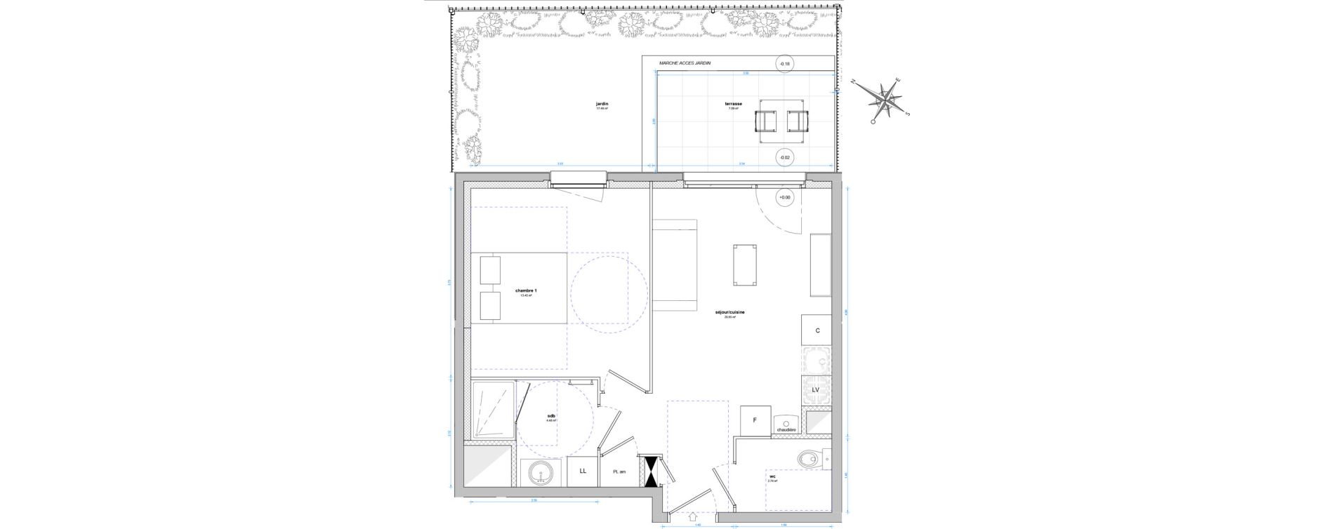 Appartement T2 de 41,52 m2 &agrave; Plombi&egrave;res-L&egrave;s-Dijon Centre
