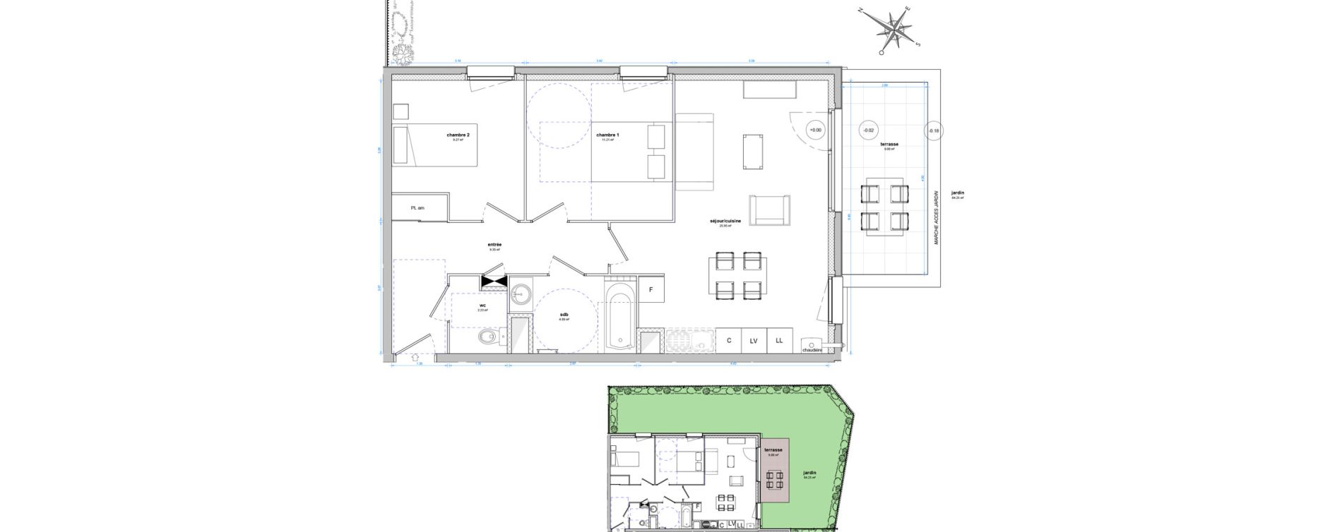 Appartement T3 de 62,90 m2 &agrave; Plombi&egrave;res-L&egrave;s-Dijon Centre