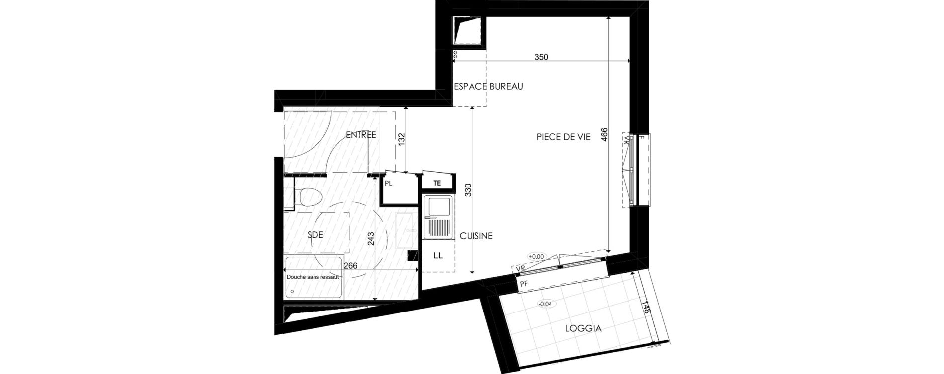 Appartement T1 de 28,75 m2 &agrave; Plombi&egrave;res-L&egrave;s-Dijon Centre