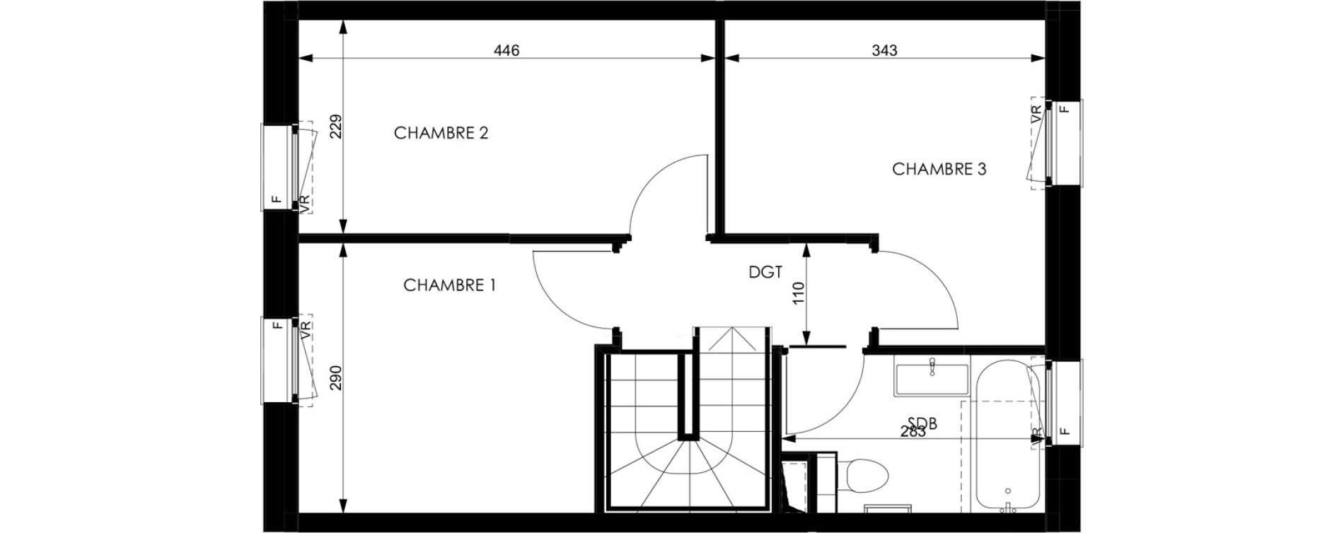 Maison T4 de 75,25 m2 &agrave; Plombi&egrave;res-L&egrave;s-Dijon Centre
