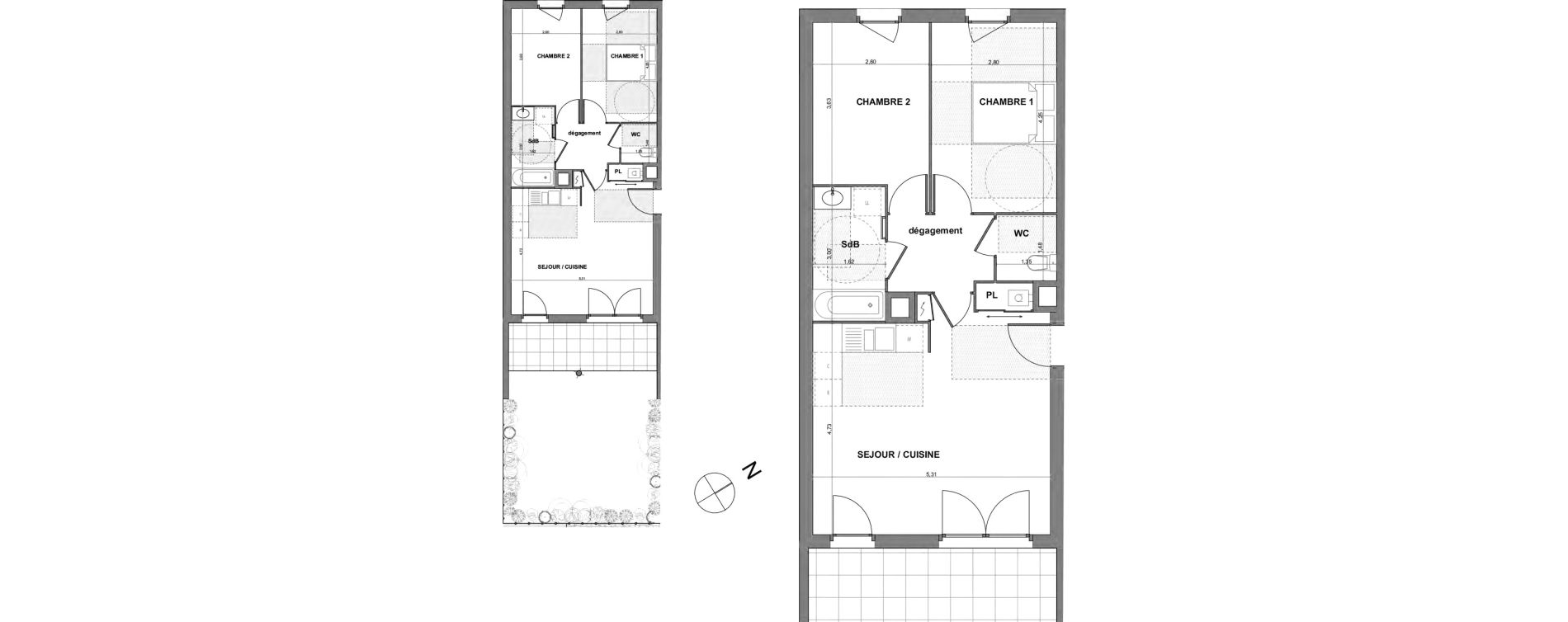 Appartement T3 de 59,60 m2 &agrave; Sennecey-L&egrave;s-Dijon Centre