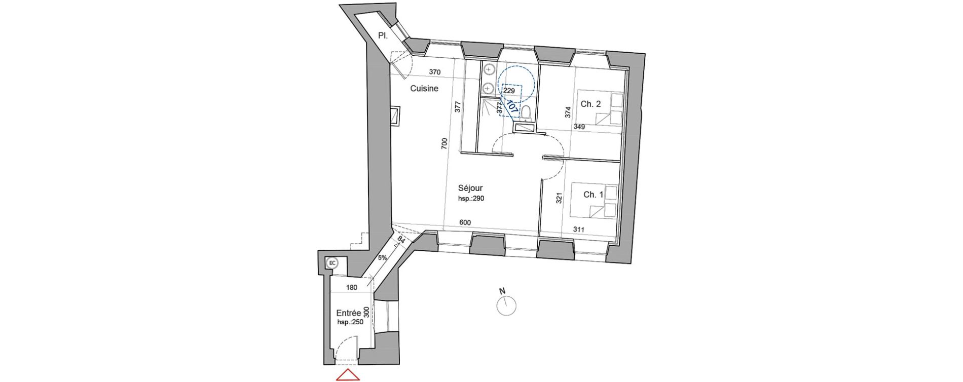 Appartement T3 de 74,45 m2 &agrave; Besan&ccedil;on Centre
