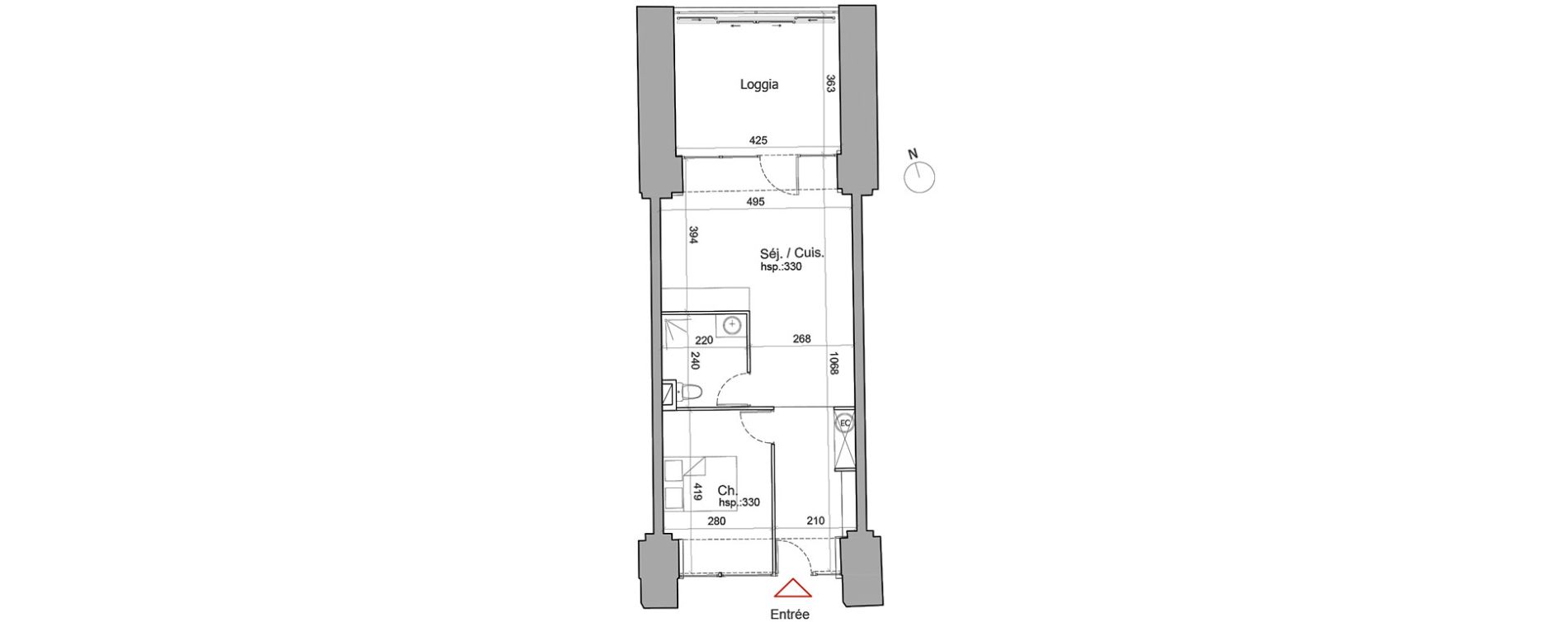 Appartement T2 de 50,10 m2 &agrave; Besan&ccedil;on Centre