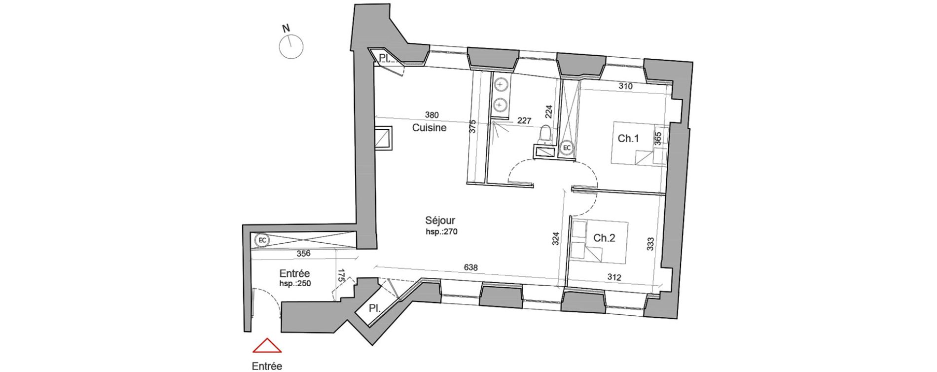 Appartement T3 de 78,30 m2 &agrave; Besan&ccedil;on Centre