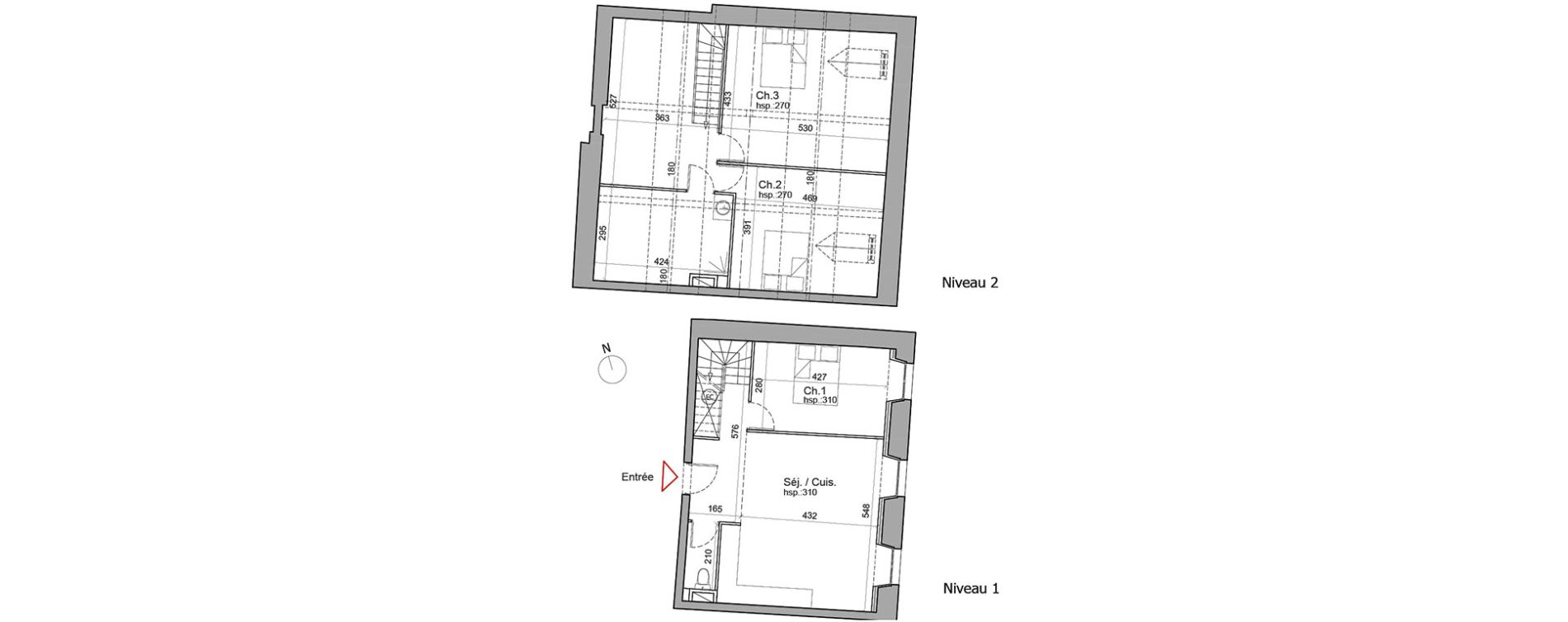 Duplex T4 de 84,25 m2 &agrave; Besan&ccedil;on Centre