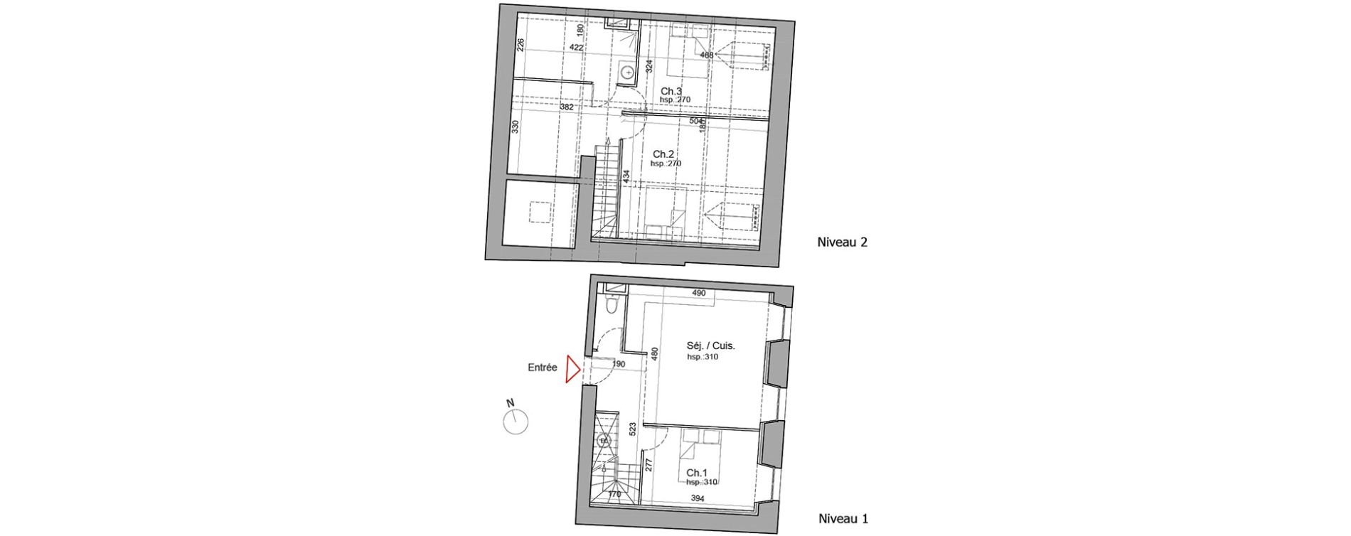 Duplex T4 de 74,65 m2 &agrave; Besan&ccedil;on Centre