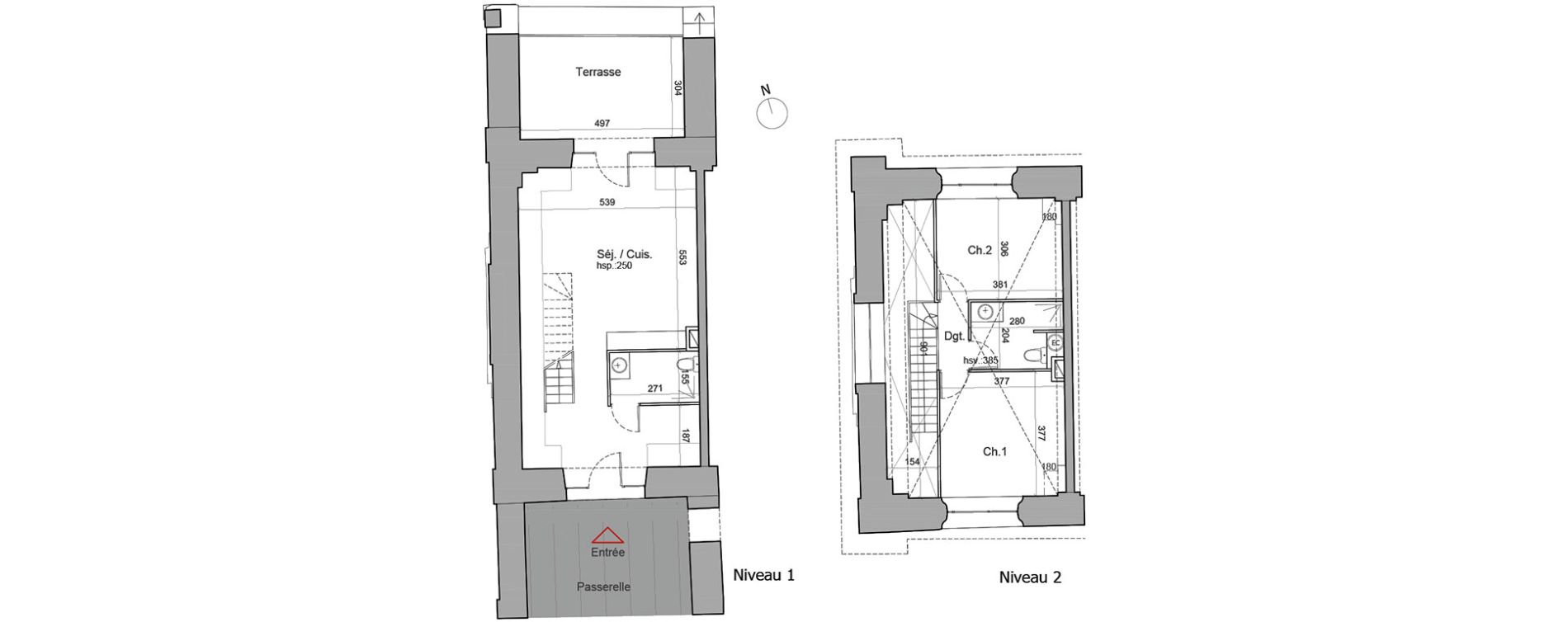 Duplex T3 de 77,30 m2 &agrave; Besan&ccedil;on Centre