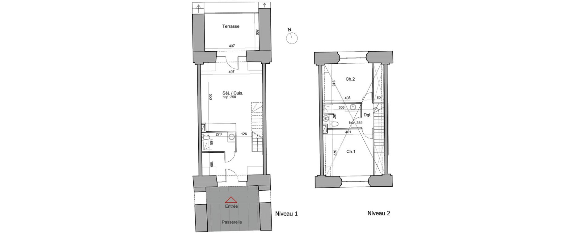 Duplex T3 de 77,70 m2 &agrave; Besan&ccedil;on Centre
