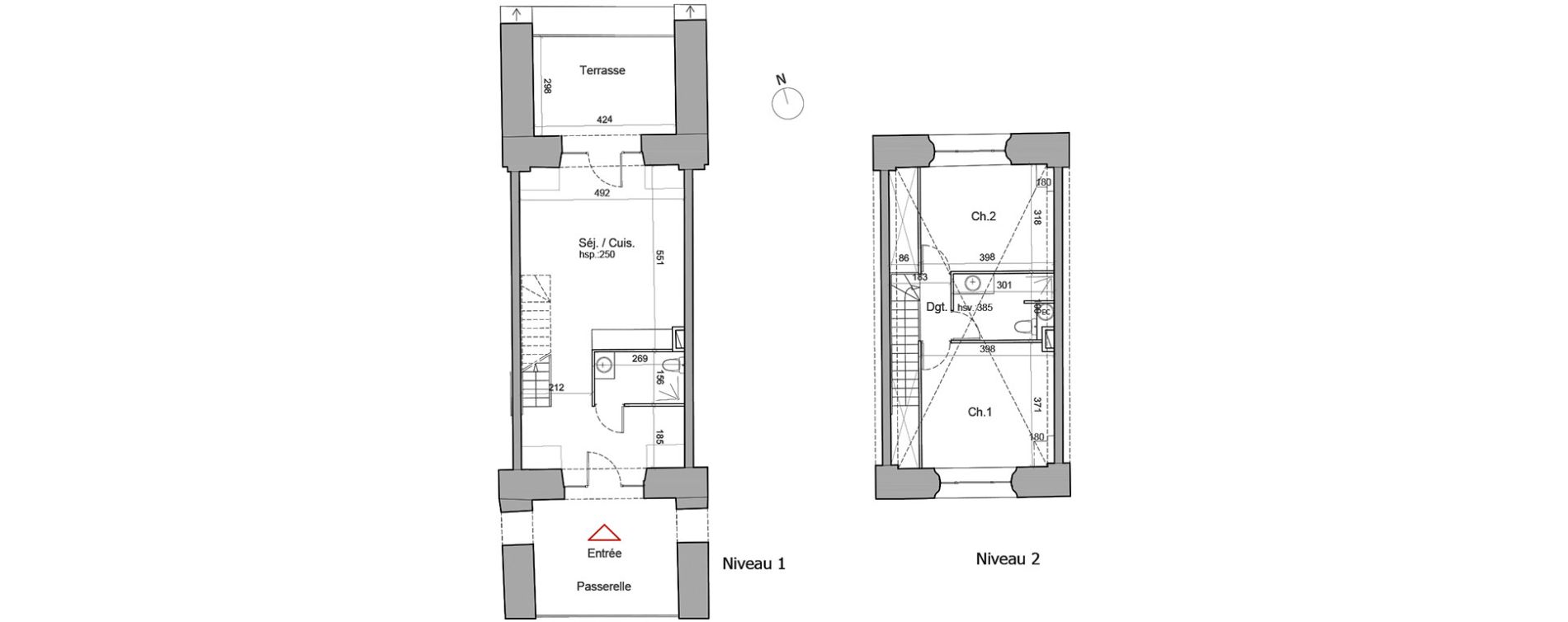 Duplex T3 de 77,55 m2 &agrave; Besan&ccedil;on Centre