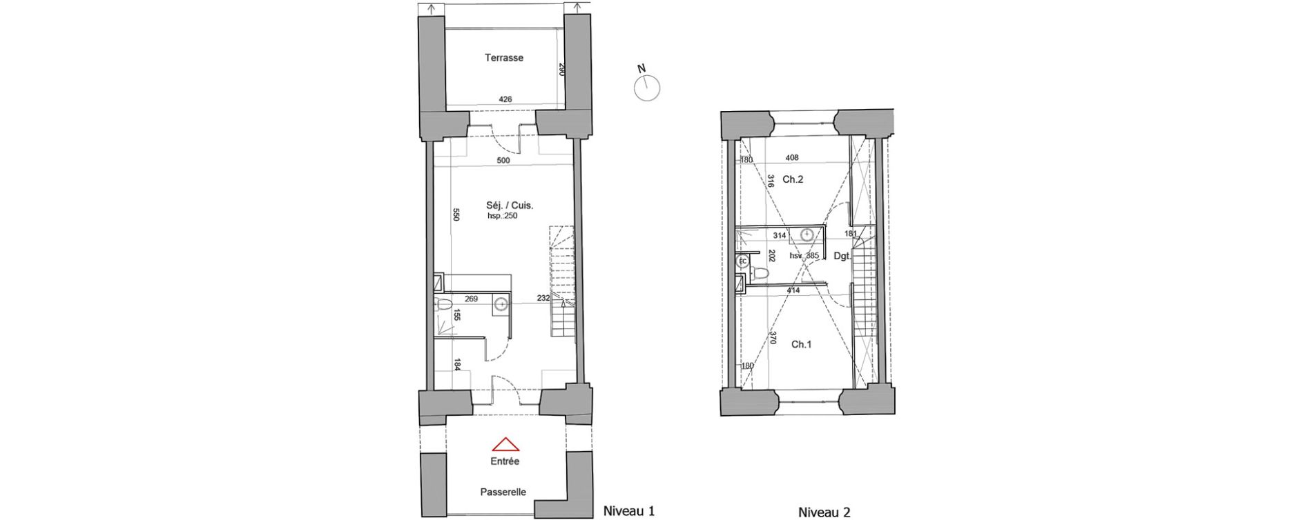 Duplex T3 de 80,50 m2 &agrave; Besan&ccedil;on Centre