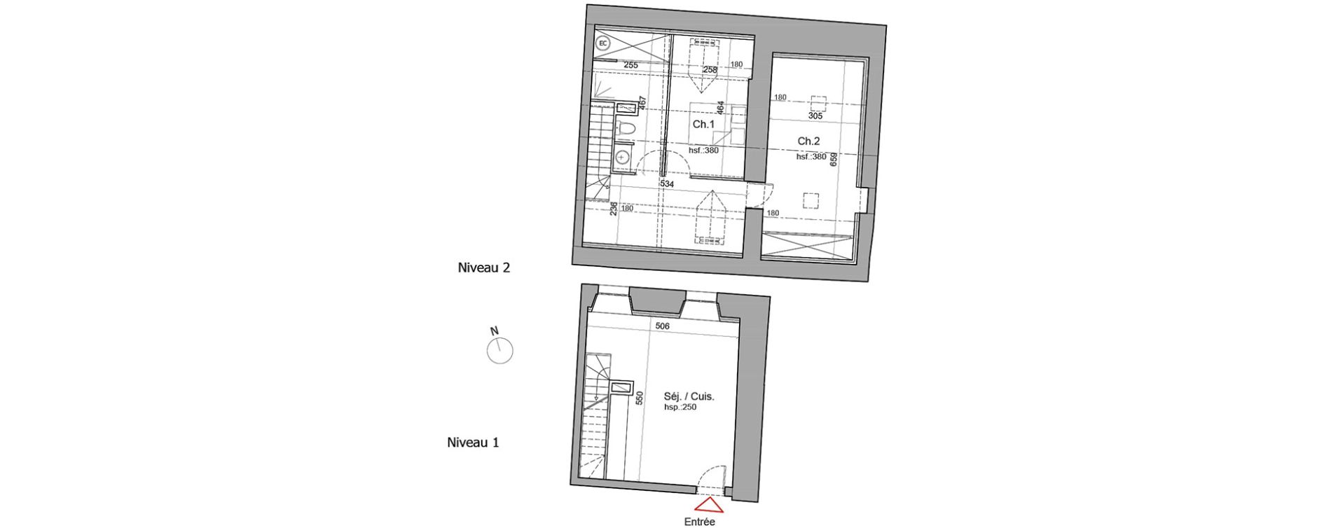 Duplex T3 de 59,40 m2 &agrave; Besan&ccedil;on Centre