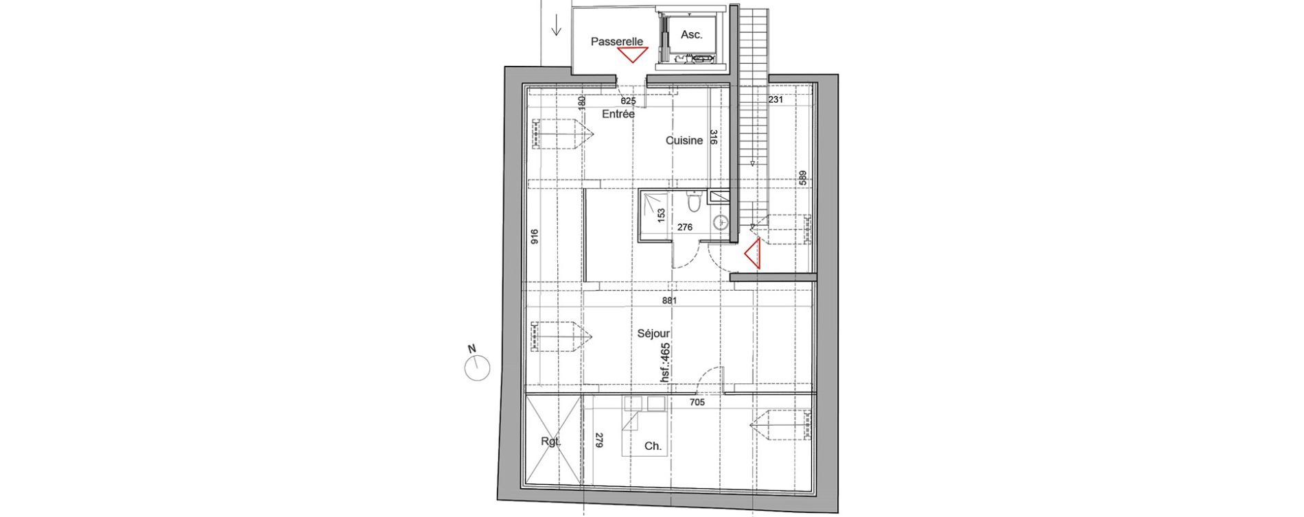 Appartement T2 bis de 62,10 m2 &agrave; Besan&ccedil;on Centre