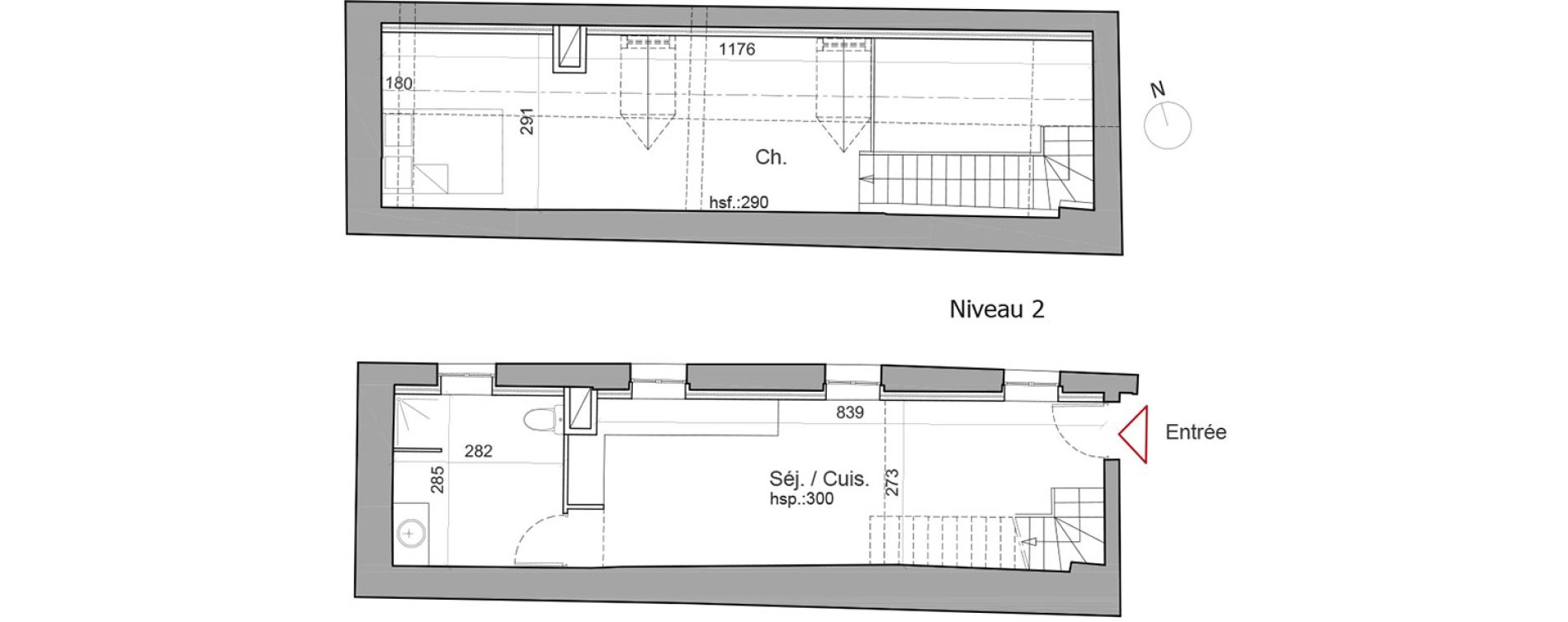 Duplex T2 de 47,40 m2 &agrave; Besan&ccedil;on Centre