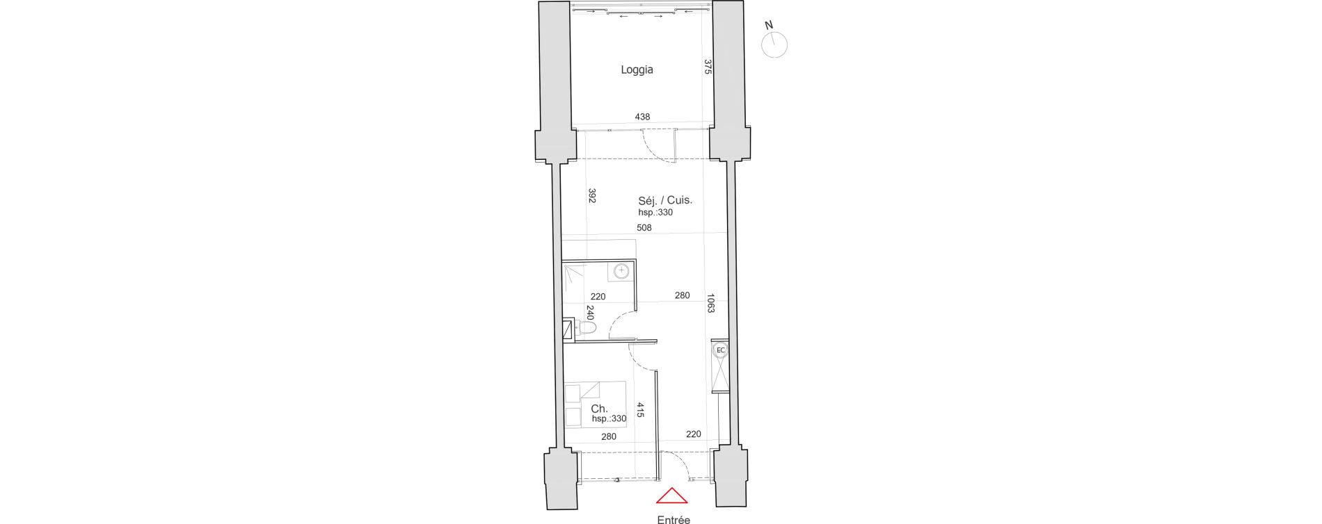 Appartement T2 de 50,85 m2 &agrave; Besan&ccedil;on Centre