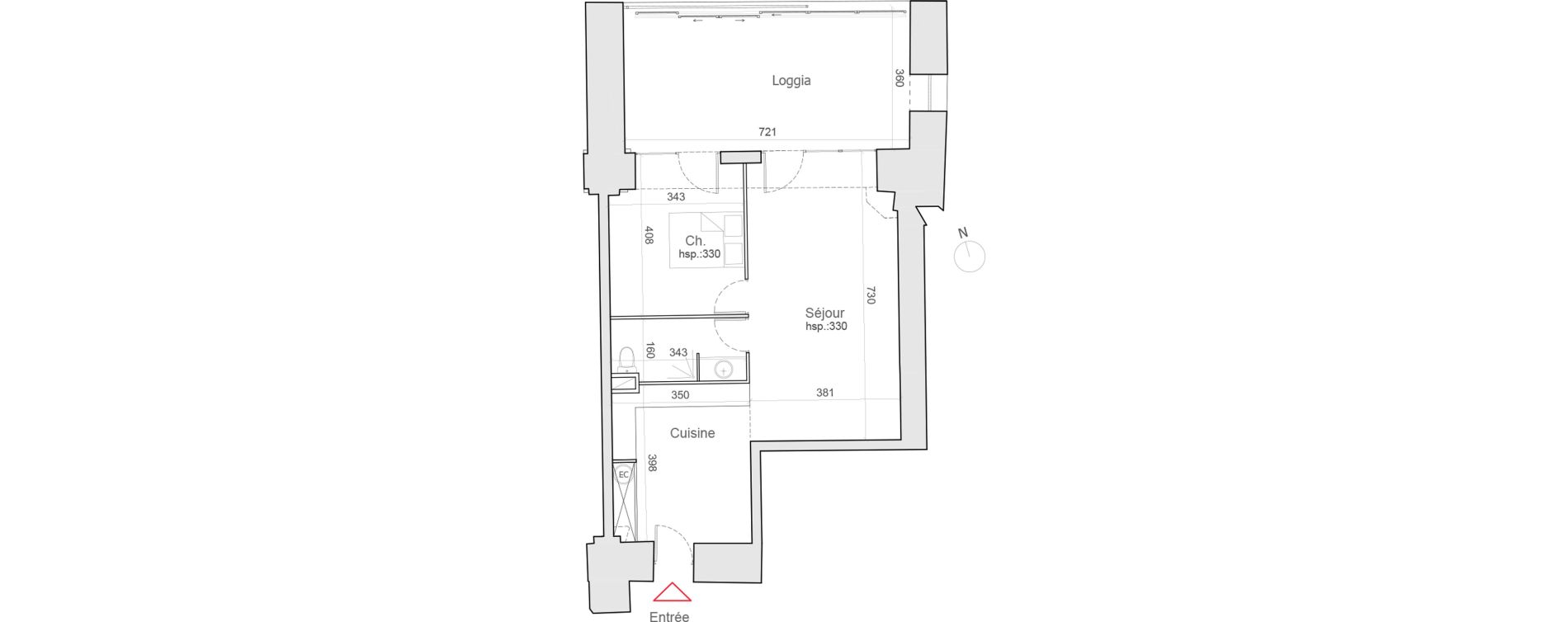 Appartement T2 de 59,80 m2 &agrave; Besan&ccedil;on Centre