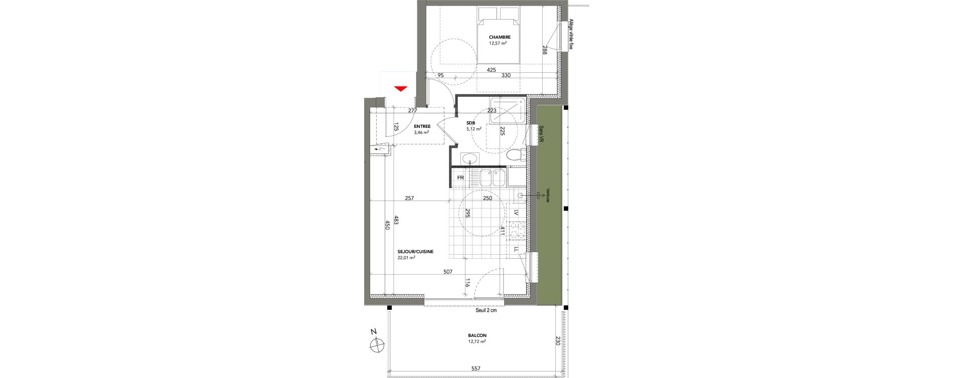 Appartement T2 de 43,16 m2 &agrave; Besan&ccedil;on Xavier marmier