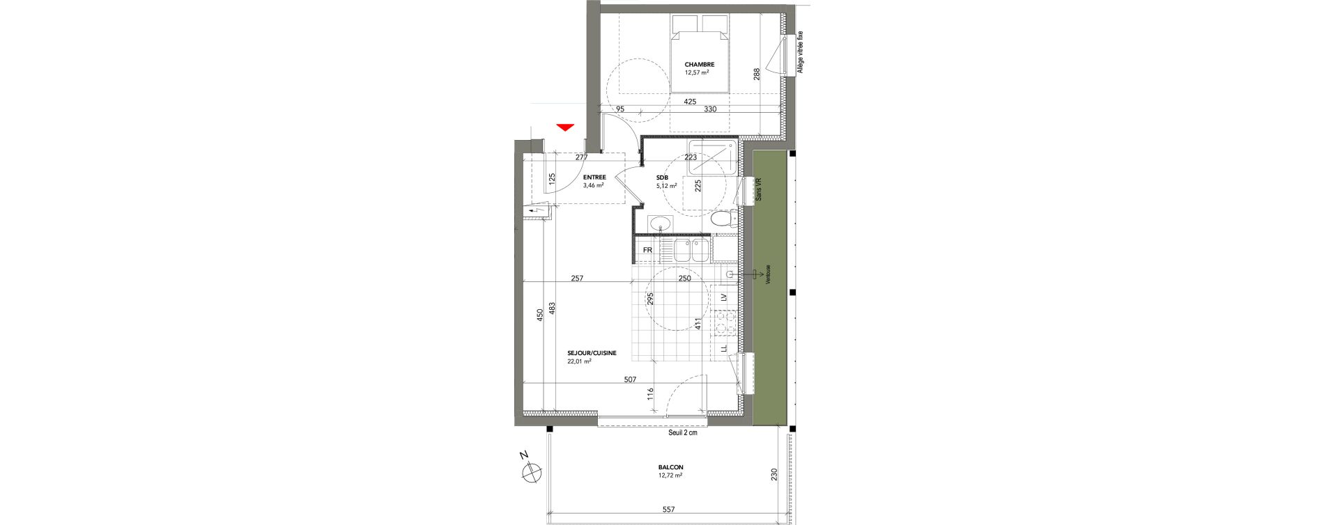 Appartement T2 de 43,16 m2 &agrave; Besan&ccedil;on Xavier marmier