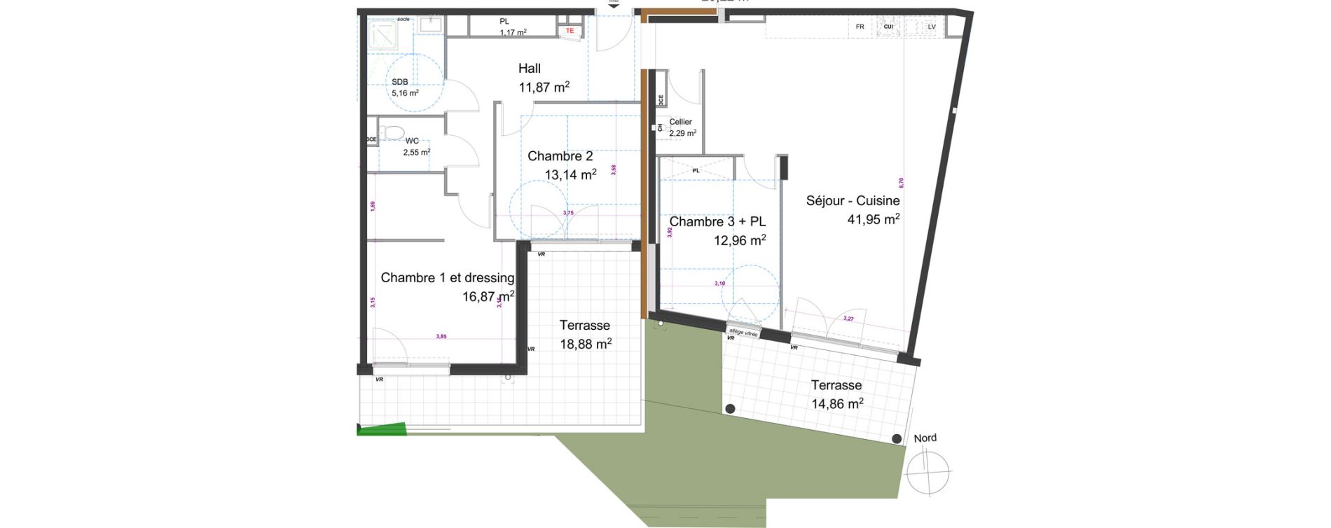 Appartement T4 de 107,96 m2 &agrave; Besan&ccedil;on Bregille