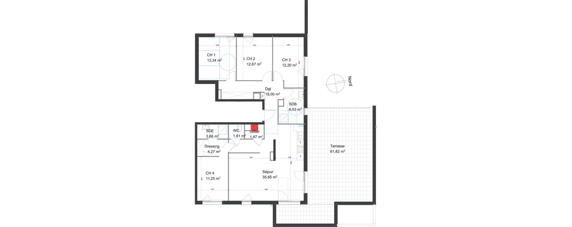 Appartement T5 de 121,25 m2 &agrave; Besan&ccedil;on Bregille