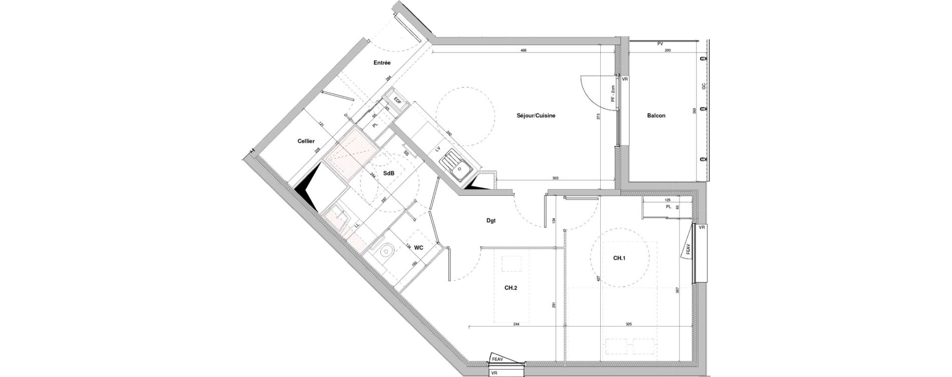Appartement T3 meubl&eacute; de 61,97 m2 &agrave; Dole Plumont - val fleuri