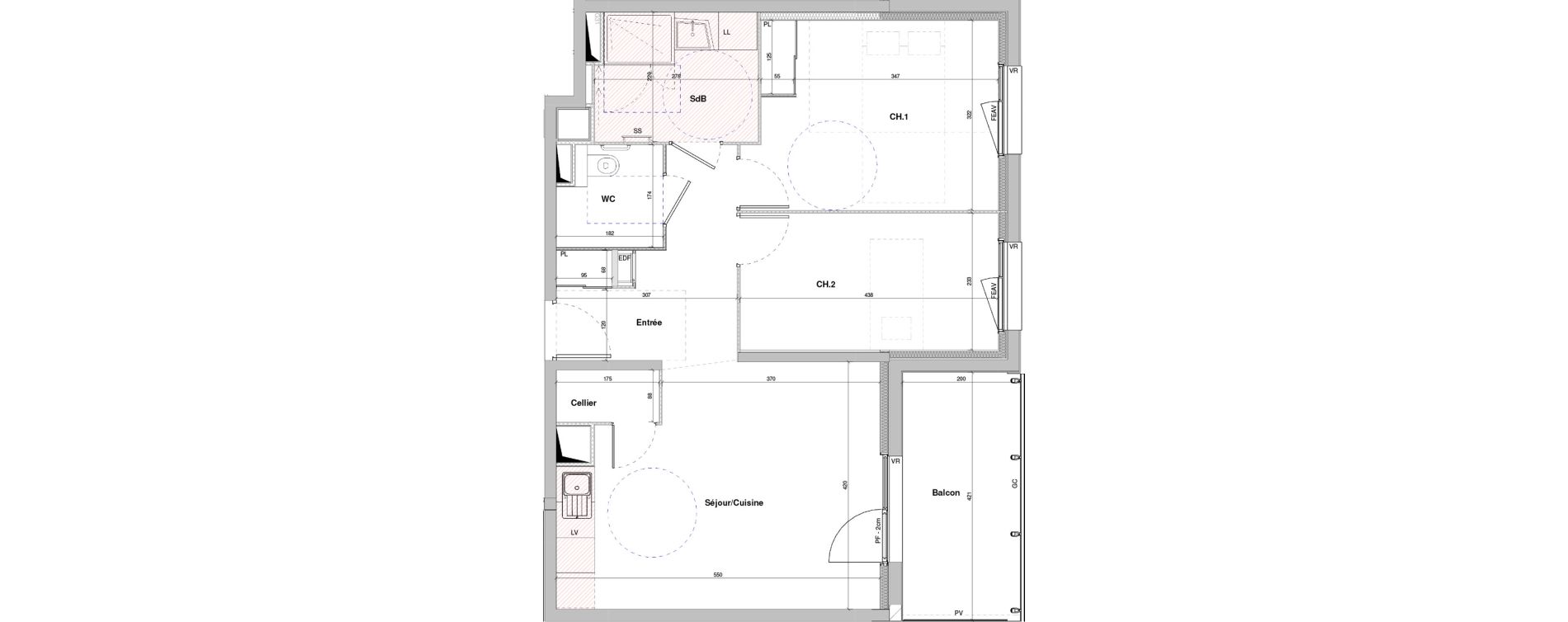 Appartement T3 meubl&eacute; de 62,40 m2 &agrave; Dole Plumont - val fleuri