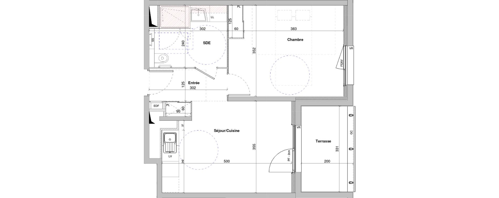 Appartement T2 meubl&eacute; de 43,44 m2 &agrave; Dole Plumont - val fleuri