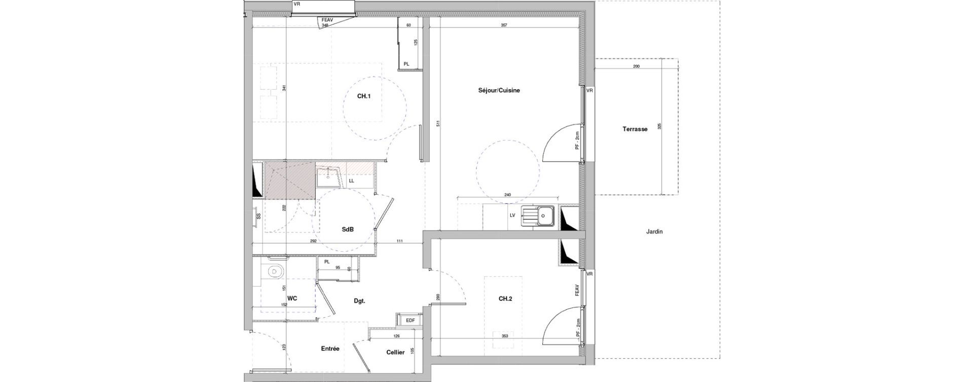 Appartement T3 meubl&eacute; de 60,91 m2 &agrave; Dole Plumont - val fleuri