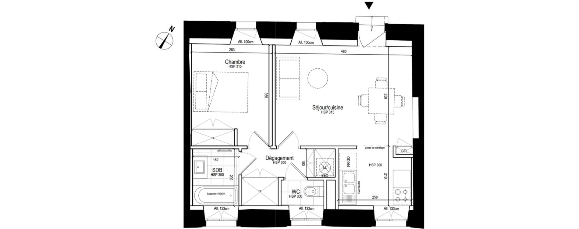 Appartement T2 de 41,23 m2 &agrave; Dole Paix - wilson - machard