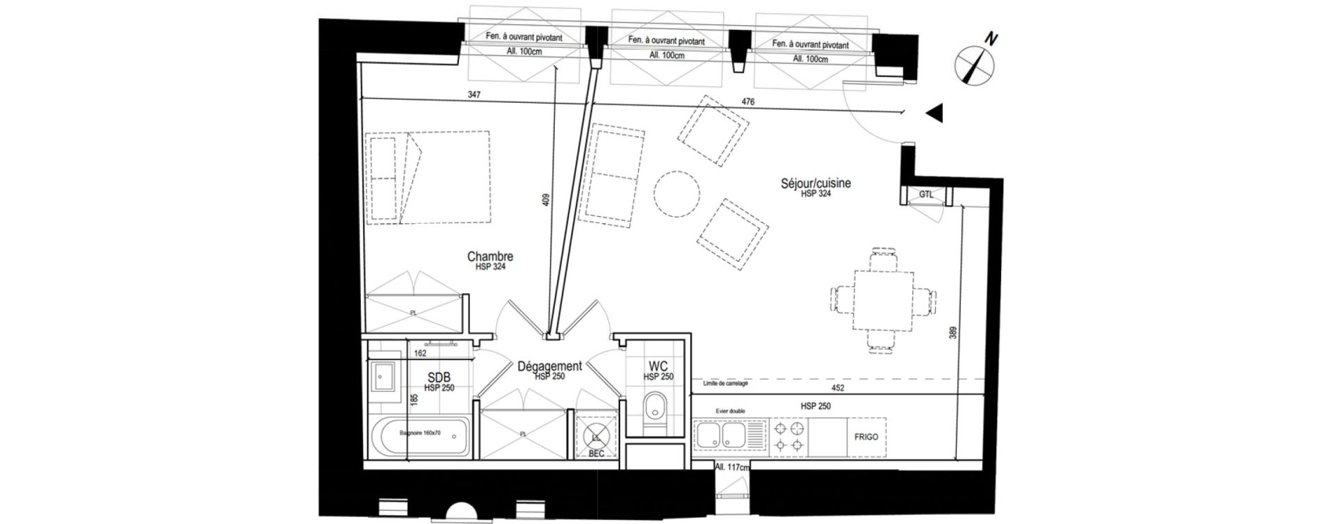 Appartement T2 de 52,94 m2 &agrave; Dole Paix - wilson - machard