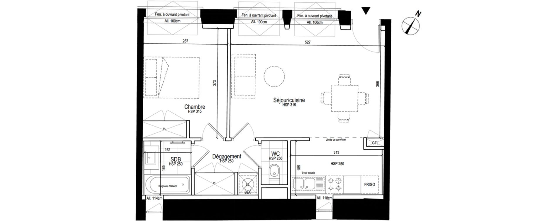 Appartement T2 de 44,26 m2 &agrave; Dole Paix - wilson - machard
