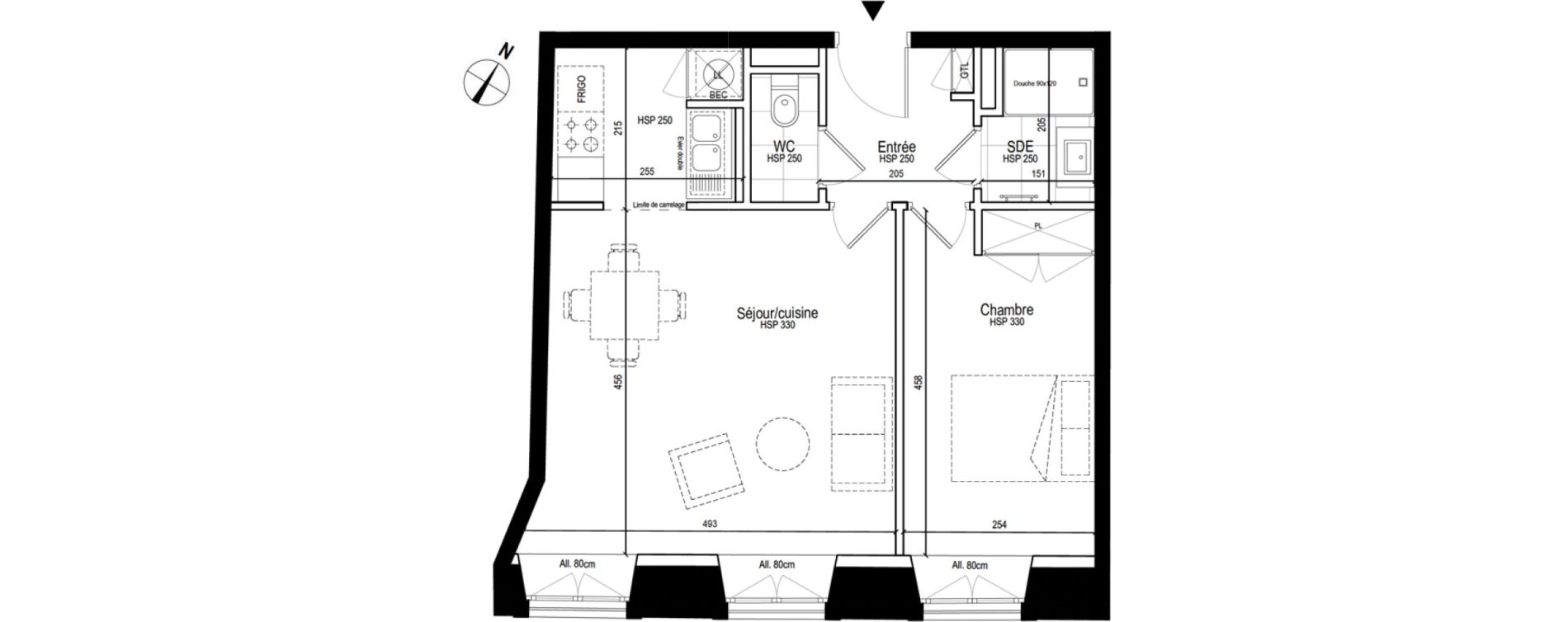Appartement T2 de 46,09 m2 &agrave; Dole Paix - wilson - machard